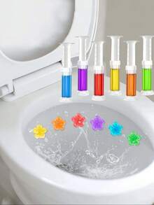 BlueOcean Fragrance Toilet Cleaning Flower Design Toilet Gel Toilet Stain Removal Cleaning Air Freshener Wall Stickers Room Decor Wall Decor Wall Sticker Personalised Stickers Home Decor