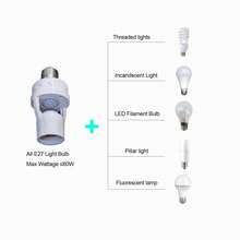 AC85-265V Motion Sensor Lamp Base, E27 Socket With Switch, Conversion Adapter, Infrared Human Body Sensor Light. - White - View 3