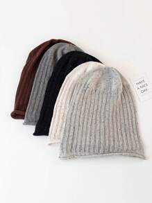 1pc Women's Colorful Polka Dot Thin Striped Headband, Versatile Knitted Beanie Hat, Suitable For Spring/Summer, Winter Women