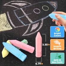 Paquete familiar de tiza lavable para niños | 15/20/36 barras por cubeta | Fórmula sin polvo para uso en exteriores, juego creativo de garabatos