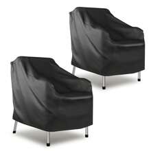 Outdoor Furniture Covers Waterproof Chair Covers,Patio Furniture Covers Waterproof, Basics Outdoor Patio Chair Cover Waterproof, Anti-UV Outdoor Chair Covers, Durable Outdoor Furniture Cover, Set Of 2, Black