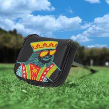 Limited Edition Golf Club Head Cover, JQK Playing Card Design - Black - View 3
