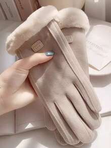 1双手套女士冬季加厚加厚新款学生可爱骑行防寒保暖手套 - 彩色 - 查看 11