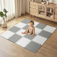 16 Tiles Baby Play Mat For Floor, EVA Foam Baby Floor Play Mat With 0.6 Inch Thick Interlocking Foam Tiles, Foam Floor Tiles For Baby, Toddlers And Kids - 白灰 - 查看 10