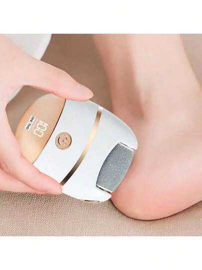 1 pieza Pulidora de pies eléctrica recargable con pantalla digital, cabezal de pulido reemplazable para eliminación de callosidades, carga USB, portátil y fácil de usar, eliminador de callosidades recargable, capacidad de batería: 500mAh