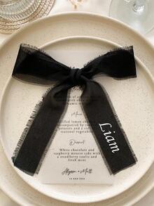 个性化丝绸婚礼丝带、婚礼雪纺丝带名牌、婚礼丝带席位卡、新娘送礼会个性化蝴蝶结伴娘礼物、拼布填充物、衬布、DIY工艺面料、缝纫配件、绗缝材料、粘性面料、衬布、工艺填充物、缝纫项目、DIY缝纫、工艺缝纫填充物、拼布材料、绗缝配件 - 彩色 - 查看 5