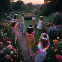 5pcs Shiny Rose Flower Wreath With 3 LED Flashing Modes, Suitable For Christmas Gifts, Weddings, Parties, Valentine's Day, Birthdays, Halloween, New Year Stage Decor And Photography Props