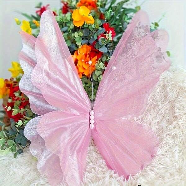 1pc Giant Artificial Butterfly, 20 Inch Butterfly, Wing Curve Adjustable Butterfly, Birthday Party Supplies, Wedding, DIY Decoration, Party, Home, Celebration, Christmas Gift, New Year Gift