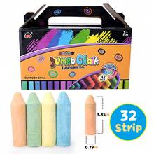 Paquete familiar de tiza lavable para niños | 15/20/36 barras por cubeta | Fórmula sin polvo para uso en exteriores, juego creativo de garabatos