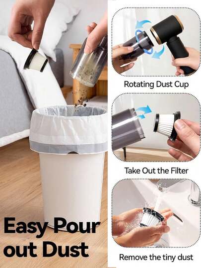 Mini Powerful Car Stofzuiger Cleaner, Cordless Ho hold Cleaning Robot, Blow Suction All In One Cleaner Home, Keyboard, Sofa Wet/Dry Accessories Supplies Small Appliances, Accessories(2400mAh) view 7