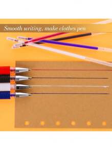 24pcs/Set 20 Mixed Color High Temperature Disappearing Fabric Marking Pens Refills With 4 Pen Holders, Heat Erasable Fabric Marker Pens For Sewing, Tailoring And Quilting (Random Red Pen Ink Color)