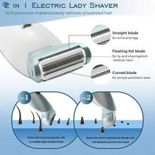 Elektrischer Rasierer für Damen, schmerzfreier Multifunktions-Rasierer für Frauen zum Entfernen von Haaren an Bikinizone, Achseln und Beinen, mit Ladestation, für Nass- und Trockenanwendung, 400mAh