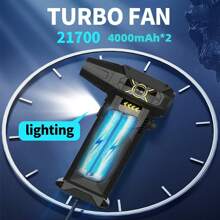 Portable High-Speed Super Strong 200,000 RPM Turbo Fan, 4000mAh*2 Battery, 200W Brushless Motor, Type-C Variable Speed, 220g Wind Pressure, Touch Control, LED Lighting, Outdoor Tools, Dust, Snow, Computer Keyboard, Car Duster, Indoor Cleaning, Industrial Dedusting