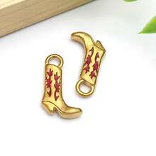 2pcs Stainless Steel Western Cowboy Boots Charms For Jewelry Making, Dangle Charm Boot Hat Horse Cactus Pendants For Bracelet Necklace Earrings Making Accessories