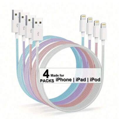 1 条 3.3 英尺/100 厘米高效数据传输快速充电编织电缆兼容 14 系列、 14 Pro Max/14 Pro/14 Plus/14/13/12/11/XS/XR/8/7/6、iPad 系列快速充电电缆 Nan 兼容 14 Pro Max、14 Pro、14 Plus、13 Pro Max、13 Pro、13、12 Pro、12、11、XS、XR、8 Plus、8、7、6、5、SE，兼容 iPad Lightning 充电器 MFi 认证