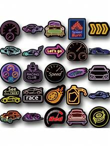 SCXXBSW 50pcs Neon Racing Cartoon Graffiti Stickers Decorative Handbooks Water Cups Notebook Luggage Stickers - Multicolor - View 12