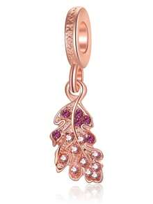 1 Pc Gold Chain With Flower-Shaped Beads, Small Flower-Shaped Shiny Rhinestone Beads, Rose Petal-Pointed Rhinestone Beads, Hollow Bead Ball, Heart-Shaped Hollow Gold Beads, Pharaoh's Cat Cat - Gold - View 5