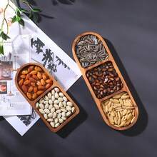 1/2/3pcs Premium Acacia Wood Trays - Oval Multifunctional Trays For Fruit, Cheese, Charcuterie, Steak, Pizza, Appetizers And Tea Cups, Halloween And Christmas Party Supplies
