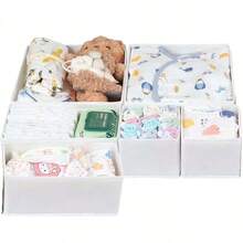 14/12/8/6/3/1 件装衣物抽屉整理器 - 布艺婴儿抽屉隔板，可折叠可洗衣柜收纳整理器 - 3 种尺寸，适用于内衣、婴儿服装、胸罩、袜子、领带、围巾，白色