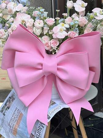 1PC Pink & Red Bow, 39inch Bow Decoration For Wedding Arch, Birthday, Party, Wedding, Graduation Season Decoration, Flower Packaging, Indoor And Outdoor Holiday Decoration Props(Material Package Needs To Be Made By Hand) Best Gifts Birthday Home Decor Christmas Decorations Room Decor Christmas Winter Christmas Decorations Home Christmas Gifts Christmas Decor