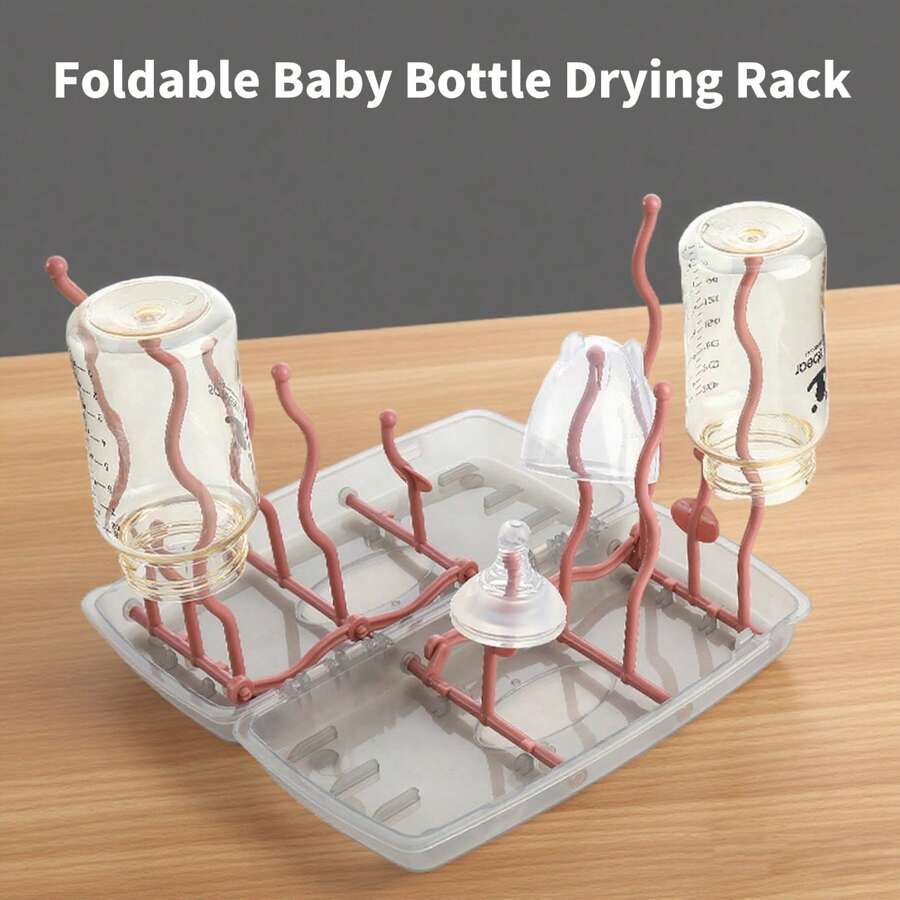 Baby Bottle Brush Set, Multi-Functional Detachable Draining Rack, Drying Rack, Nipple Strainer Rack, Travel Set