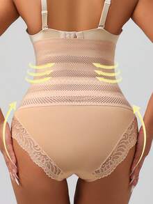 A Women's High Waisted Lace Hip Lifting And Abdominal Cinching Underwear,