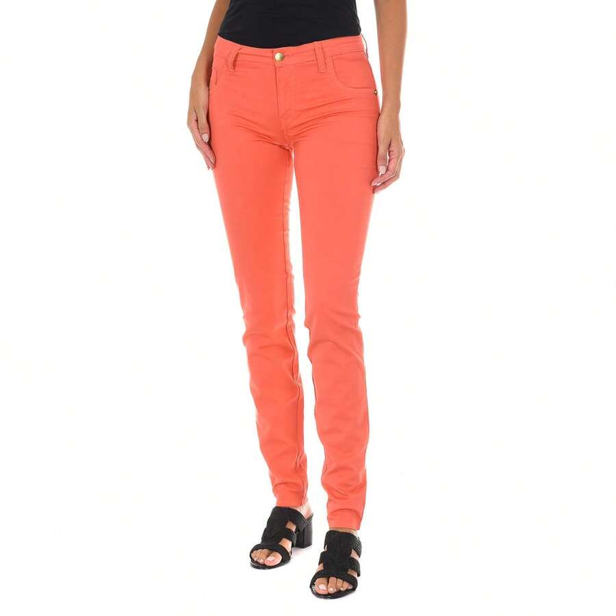 MET Pantalon Tejano Largo de tejido elástico 70DB50192-T092 para Mujer - Entrega 24/48 horas en Peninsula y Baleares - Naranja Coral - Ver 1