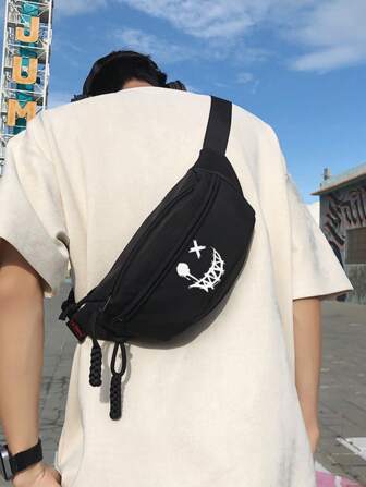 Shoulder Bag/Sling Bag, Multifunctional Crossbody Bag For Hiking, Waist Pack Mini Shoulder Bag/Sling Bag, Casual Fashion Water-Resistant Phone Chest Bag Large Capacity Black Crossbody Chest Bag, Nylon Waist Pack With Adjustable Strap, Suitable For Hiking And Outdoor Climbing, Multifunctional Waist Pack Fits Laptop