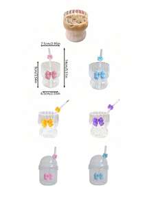 1 chiếc cốc thủy tinh thắt nơ có ống hút, cốc thủy tinh thắt nơ tinh tế tối giản thanh lịch, cốc có ống hút, cốc cà phê, thích hợp để trang trí nhà cửa, uống tại nhà, bữa tối dưới ánh nến, hẹn hò cặp đôi, nhà hàng, quán cà phê, quà tặng - Nhiều màu - Xem 7