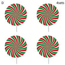 4/8 piezas Decoraciones de árbol de Navidad con piruletas rojas y verdes, decoraciones lindas de caramelos para la parte superior del árbol de Navidad, decoraciones navideñas para el hogar, fiesta y uso en interiores y exteriores