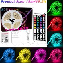 NBBUFF 3英尺至100英尺LED灯带，适用于房间装饰，配备44键遥控器和APP控制，可随音乐变色、定时、调光，适用于卧室、客厅、游戏室、厨房、电视背光、万圣节派对装饰、圣诞礼物等。 - APP Control+44 Keys Remote - 查看 13