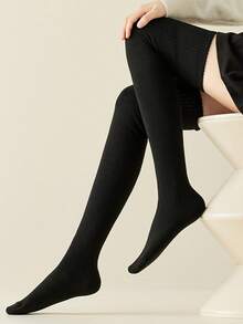 1/3 زوج جوارب طويلة حتى الركبة دافئة للنساء، جوارب قطنية سميكة حرارية، جوارب طويلة حتى الركبة قابلة للتنفس، هدية شتوية - متعدد الألوان - مشاهدة 2