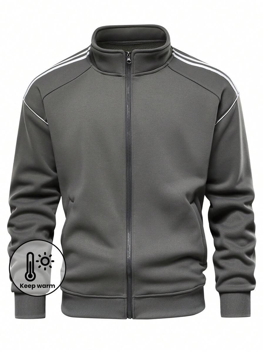 Men's New Autumn/Winter Stand-Collar Sweatshirt - Loose, Casual And Versatile Zip-Up Jacket, Suitable For Both Layering And Outerwear