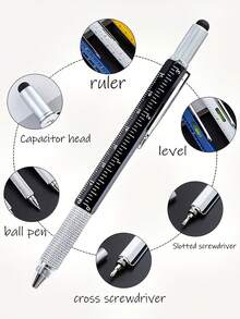 1/30pcs Multi-Functional Tool Pen, Ideal Gift For Men, With Ballpoint Pen/Screwdriver/Level/Ruler, Portable Multifunctional Tool For Home Repair/Office/School Projects, Back To School - Multicolor - View 5