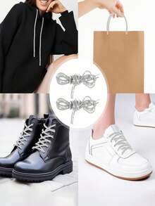 قطعتان من أربطة الأحذية الفاخرة المرصعة بالراين بطول 100 سم، أربطة أحذية/قبعات مرصعة بالراين مستديرة، عصرية ولامعة، أربطة أحذية رياضية مزينة بالكريستال