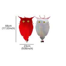 3pcs Owl Decoy To Scare Birds Away (With Bell) Bird Deterrent Device For Woodpecker Pigeon Plastic Hanging Outdoors Reflective Keep Birds Away Home And Garden-(Bird Repellent Ribbon,Scarecrow, Owl)- Protect Farms,Orchard, Vegetable Fields, Ponds, Parking Lots From Birds,For Yard, Window, Orchard, And Home Decoration