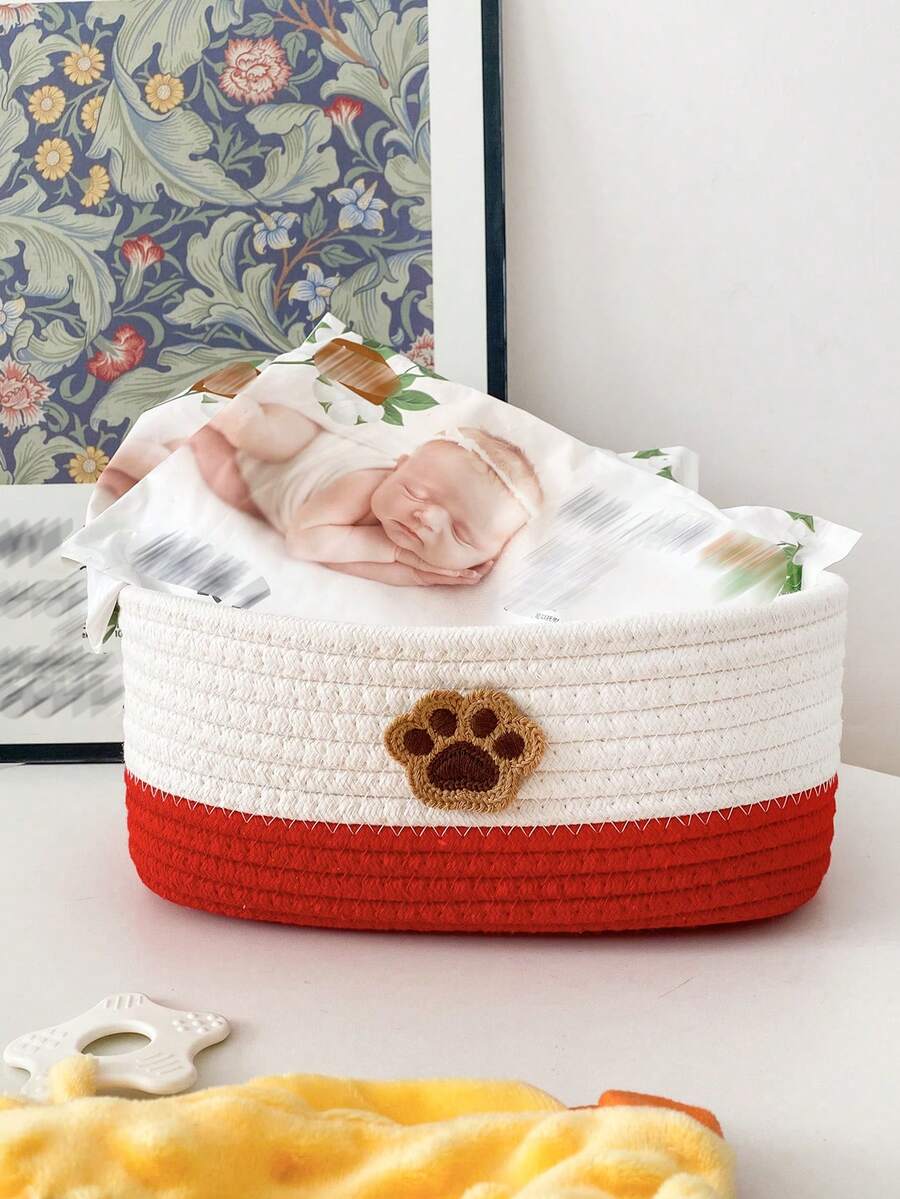 1pc Bathroom Countertop Storage Basket, Towels, Toiletries, Toilet Paper Organizer, Suitable For Living Room, Bedroom, Bathroom, Holiday Gift Basket, Christmas, Bathroom Accessories, Room Decor