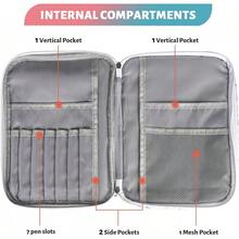 AHIBIO - Funda bíblica para mujer, funda bíblica de doble capa para niñas, bolsa floral grande con múltiples bolsillos, funda de transporte para estudio bíblico, protector de libro (floral) - Floral-blanco - Ver 5