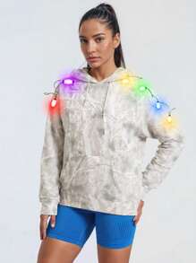 1PCS Light Camo Hoodie Womens Maple Leaf Print Hooded Camouflage Sweatshirt Hunting Cute Tops Y2k Long Sleeve Graphic Hoodies Oversized Made In USA