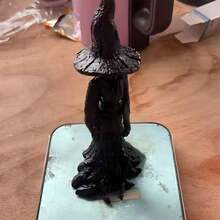 تمثال ساحرة جوتية - قبعة مدببة أنيقة ديكور هالوين، تمثال راتنجي للاستخدام الداخلي والخارجي، لا يحتاج إلى كهرباء، متين، ديكور متعدد المناسبات المنزلية (عيد الموتى/)، تحفة مرعبة