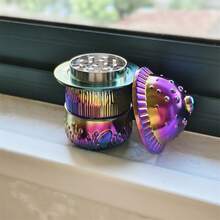 1pc New Mushroom Shaped 4-Layer Metal Grinder Smoking Accessory, Metal Herb Grinder, Available In Colorful/Red And Blue Colors - Multicolor - View 5