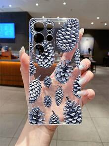 1 buah Casing Ponsel Minimalis Layar Penuh Motif Kerucut Pinus Transparan Lembut TPU Tahan Guncangan Anti Gores Anti Sidik Jari, Pelindung Lensa Kamera Kompatibel Dengan Apple, Nothing, Pixel, INFINIX, Redmi - MultiWarna - View 2