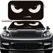 1pc Cartoon Pattern Car Sun Visor, Easy To Install, Interesting Car Accessory Design, Made Of Polyester Fiber Material, Car Interior UV Protection Sunshade, Easy To Install, Suitable For Various Car Models Decoration, With Heat Insulation And Privacy Protection Function, Keeps Your Car Cool, Foldable For Easy Storage