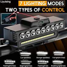 9 LED Ultra-Bright Bike Headlight With Horn: High/Low Beam, 21 SMD, Pedestrian Friendly,Type-C Rechargeable, 7 Lighting Modes, 4000mAh Portable Charger, Power Bank, 120dB Bell, Perfect For Mountain & Road Bikes, Night Riding, Best Gift For Men