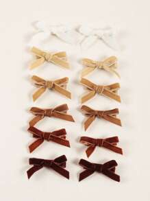 12个婴儿发夹，随机卡片配送 - 棕色 - 查看 2