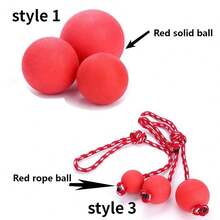 5/6/7cm Solid Rubber Ball Pet Interactive Training Toy Dog Chew Playing Bite Ball With Carrier Rope - Multicolor - View 4