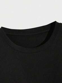 Nightmare Before Christmas, Halloween Clothes, Halloween T-Shirt Autumn Ghost Pattern, Women Casual Round Neck Short Sleeve T-Shirt - màu đen - Xem 4