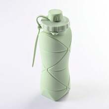 Collapsible Water Bottle Large Capacity Outdoor Travel Sports Portable Silicone Water Bottle High Temperature Resistant  Telescopic Folding Cup - 綠色 - 查看 8