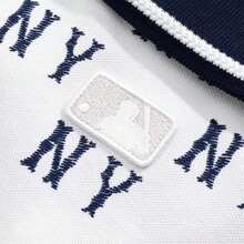 MLB Koszulka polo męska i damska, klasyczna koszulka polo z monogramem na całej powierzchni, wygodna, swobodna koszulka polo z krótkim rękawem, 3APQM0153-50IVS