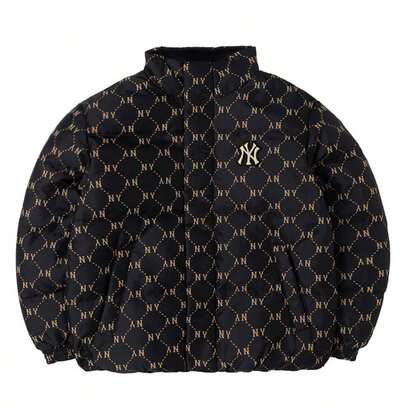 MLB Chaqueta ligera de plumón vintage DIA MONOGRAM JQD GOOSE HEAVY SHORT DOWN para hombre y mujer (80 % plumón, 20 % plumas) 3ADJM1046-50BKS